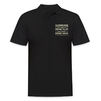 Fliesenleger Fliesen Handwerker - Männer Poloshirt - Schwarz - Vorne - Kai (181cm)