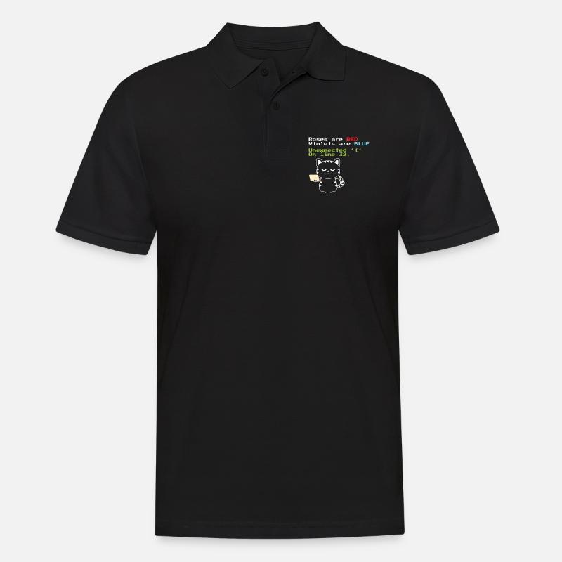 Drôle de chat de codage Progrmmer nerd geek - Polo Homme - noir
