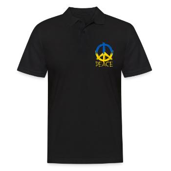 Frieden für alle Menschen im Ukraine Krieg - Männer Poloshirt - Schwarz - Vorne - Kai (181cm)