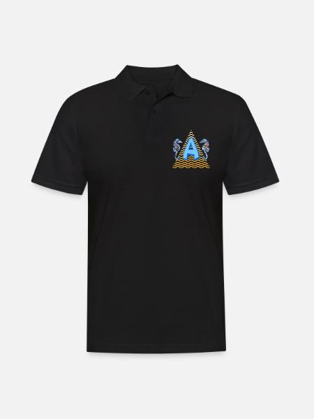 seepferdchen e 262 a - Männer Poloshirt - Schwarz