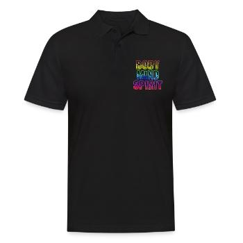 yoga 9 body mind spirit - Männer Poloshirt - Schwarz - Vorne - Kai (181cm)