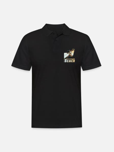 Beach Volleyball - Männer Poloshirt - Schwarz