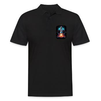 Raumschiff-Start Raketenschiff - Männer Poloshirt - Schwarz - Vorne - Kai (181cm)