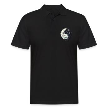 Yin Yang Katzen Katzenkunst für einen - Männer Poloshirt - Schwarz - Vorne - Kai (181cm)