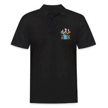 Boston Terrier Niedlicher Hund Farbeimer - Männer Poloshirt - Schwarz - Vorne - Kai (181cm)