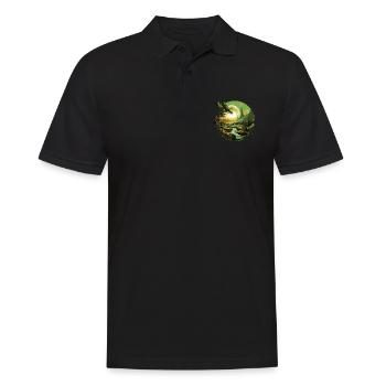 Von der Natur inspirierte landschaftliche Kunst - Männer Poloshirt - Schwarz - Vorne - Kai (181cm)