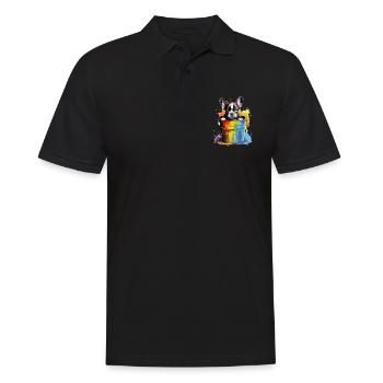 Französische Bulldogge Niedlicher Hund Farbeimer - Männer Poloshirt - Schwarz - Vorne - Kai (181cm)