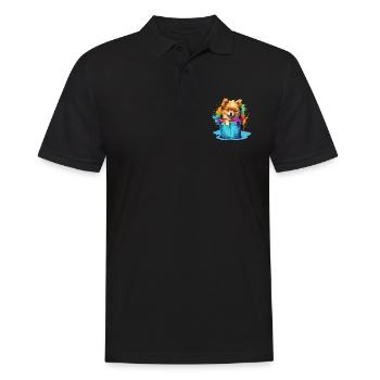 Zwergspitz Niedlicher Pomeranian Hund Farbeimer - Männer Poloshirt - Schwarz - Vorne - Kai (181cm)