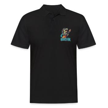 Reptil-Musiker mit E-Gitarre - Männer Poloshirt - Schwarz - Vorne - Kai (181cm)