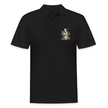 Border Collie Hund Hunderasse - Männer Poloshirt - Schwarz - Vorne - Kai (181cm)