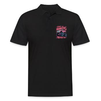 Girls Like Monster Trucks Too für Frauen und - Männer Poloshirt - Schwarz - Vorne - Kai (181cm)