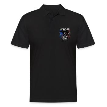 Patriotisches Amerikanisches Mädchen USA für - Männer Poloshirt - Schwarz - Vorne - Kai (181cm)
