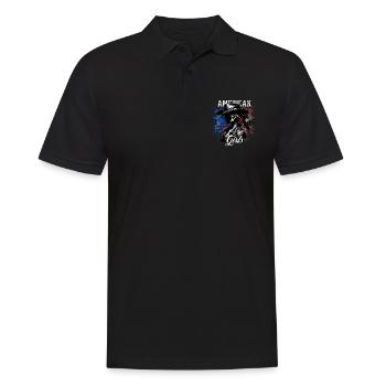 Patriotisches Amerikanisches Mädchen USA für - Männer Poloshirt - Schwarz - Vorne - Kai (181cm)