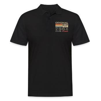 2004 Retro 2004 Geburtstagsgeschenk - Jahrgang 2004 - Männer Poloshirt - Schwarz - Vorne - Kai (181cm)