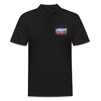 City at Dusk, Japan - Men's Polo Shirt - black - Front - Kai (181cm)