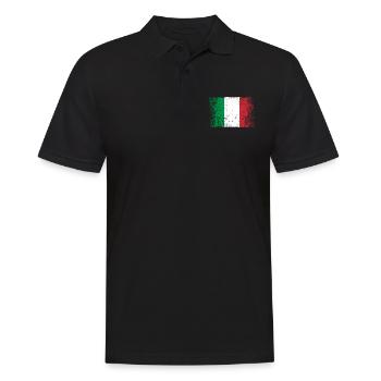 Italie Drapeau italien Vintage - Polo Homme - noir - Devant - Kai (181cm)