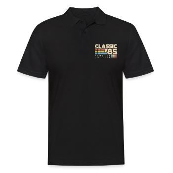 Classique 1985 Vintage Anniversaire Rétro - Polo Homme - noir - Devant - Kai (181cm)