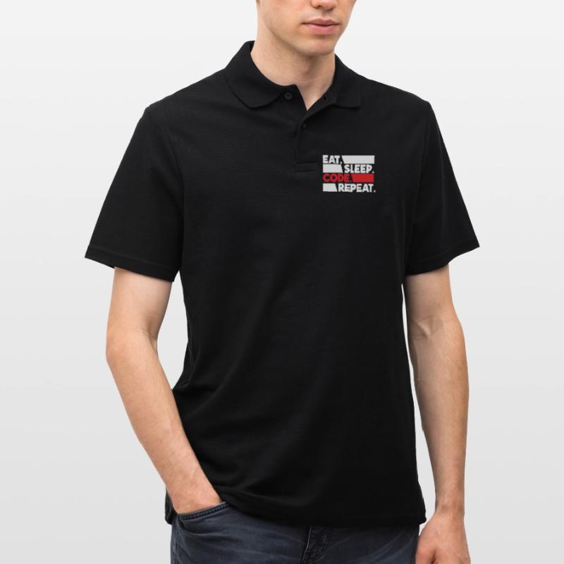 Eat Sleep Code Repeat Programmeur Devloper Polo Homme