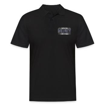 Regarde-moi, l’argent rend heureux. - Polo Homme - noir - Devant - Kai (181cm)