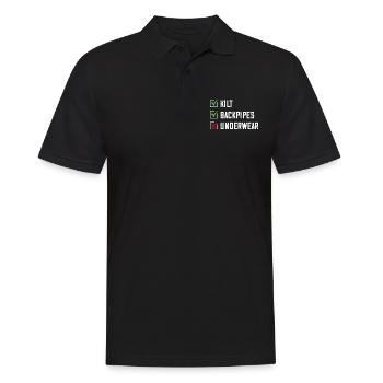 Kilt Männer Spruch Schottenrock - Männer Poloshirt - Schwarz - Vorne - Kai (181cm)