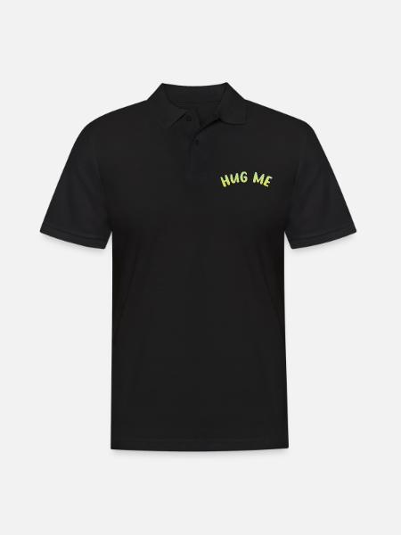 hug me - Männer Poloshirt - Schwarz