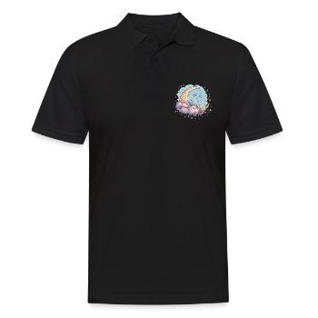 Himmlischer Mond Raum Sternenhimmel Nacht Himmel - Männer Poloshirt - Schwarz - Vorne - Kai (181cm)