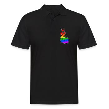 Peace Heart Love Rainbow Mouvement pour la paix - Polo Homme - noir - Devant - Kai (181cm)