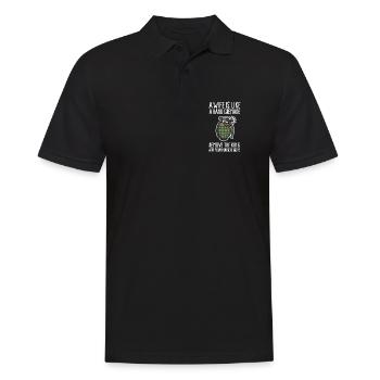 Drôle JGA soldaat enterrement de vie de garçon militaire - Polo Homme - noir - Devant - Kai (181cm)