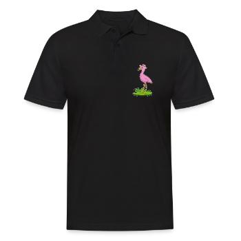 Flamingo Hat - Men's Polo Shirt - black - Front - Kai (181cm)