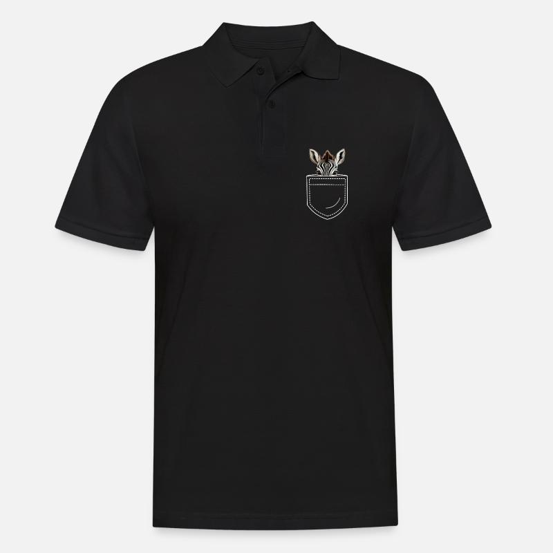 Zebra - Männer Poloshirt - Schwarz