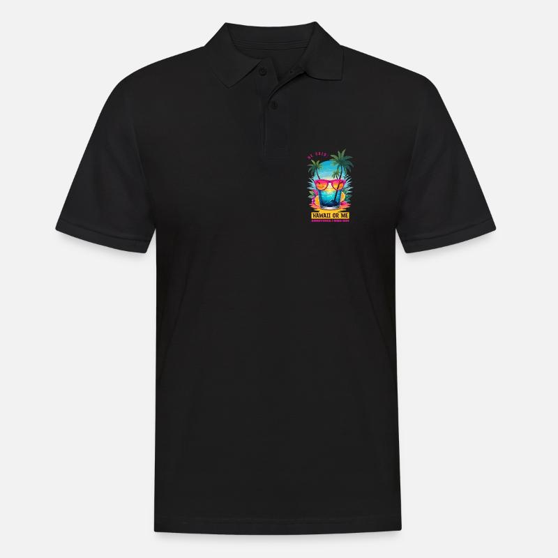 Er sagte: Hawaii oder ich - Männer Poloshirt - Schwarz