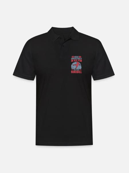 Handball Großvater - Männer Poloshirt - Schwarz