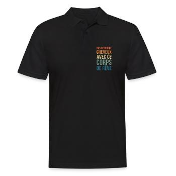 no need for hair in this Dream Body - Men's Polo Shirt - black - Front - Kai (181cm)