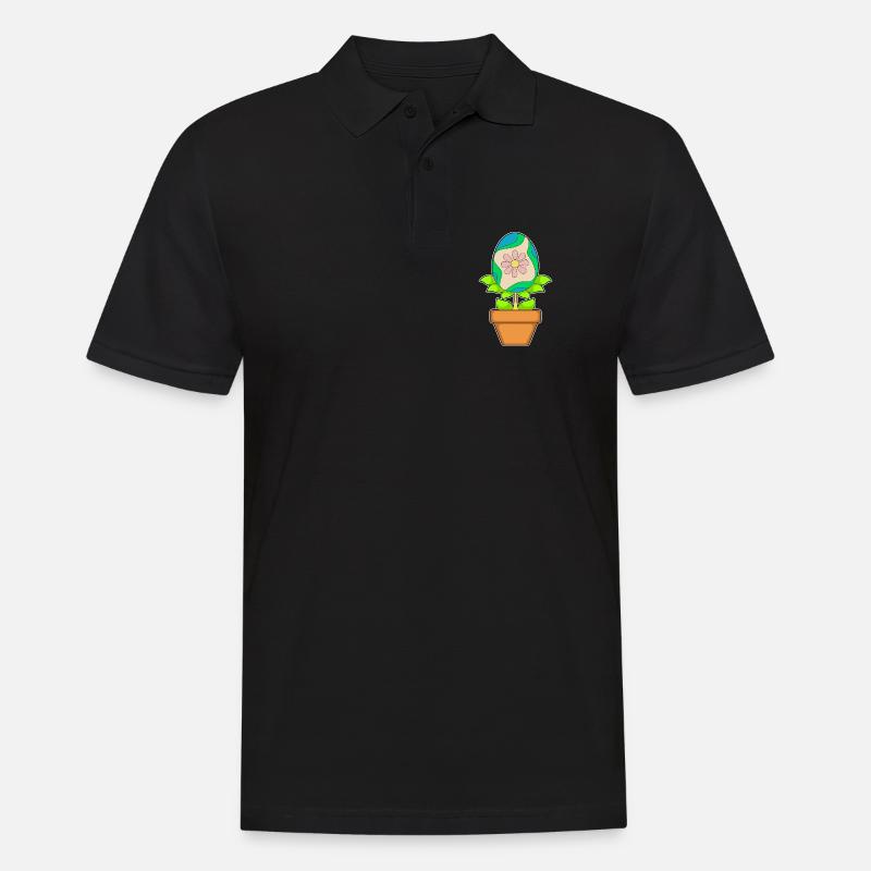 Fleur Oeuf de Pâques - Polo Homme - noir