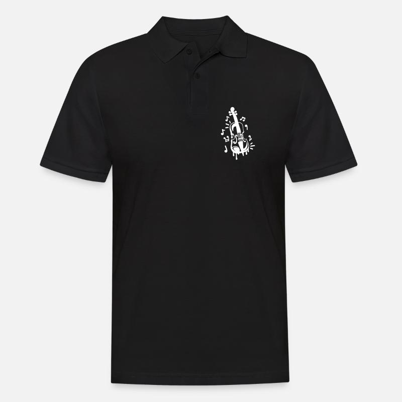 Geige Geiger - Männer Poloshirt - Schwarz