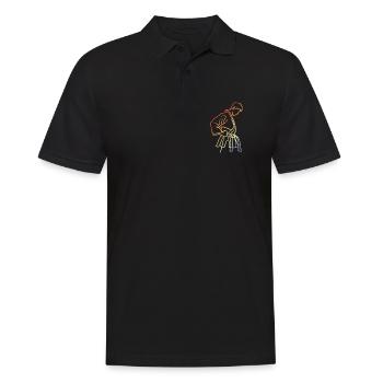 Boys Karate Sketch Vintage Look - Men's Polo Shirt - black - Front - Kai (181cm)