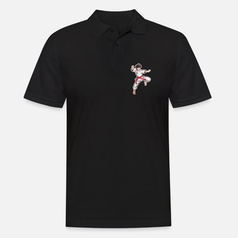 Karate Junge - Männer Poloshirt - Schwarz