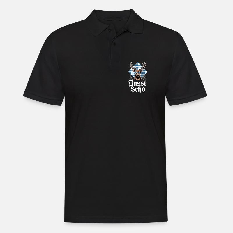 Elch Bayerischer Hirsch Sonnenbrille Basst Scho - Männer Poloshirt - Schwarz