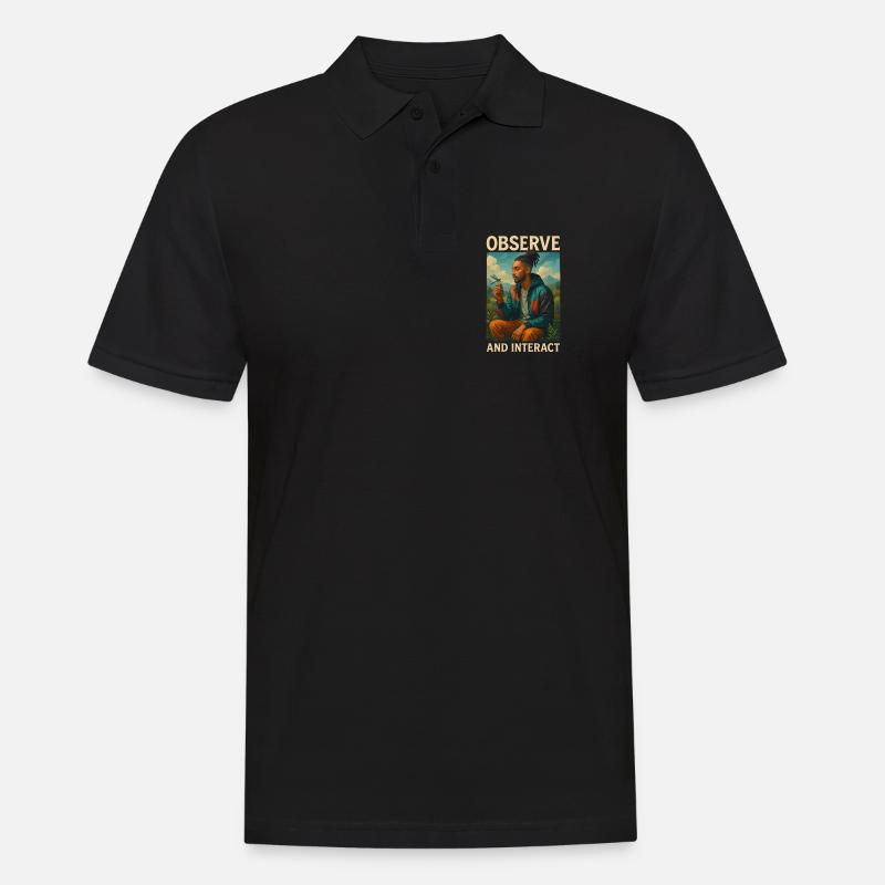 Observe & Interact - Männer Poloshirt - Schwarz