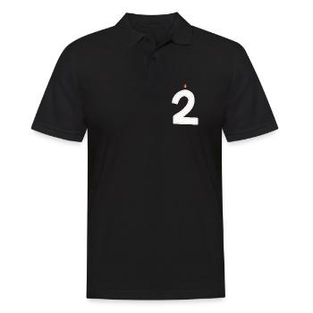 Bougie d’anniversaire numéro deux graphique - Polo Homme - noir - Devant - Kai (181cm)