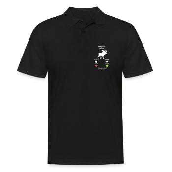 The moose is calling - I have to go - saying - Men's Polo Shirt - black - Front - Kai (181cm)