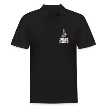 Toilet Clogging Champion Klo Humor - Men's Polo Shirt - black - Front - Kai (181cm)