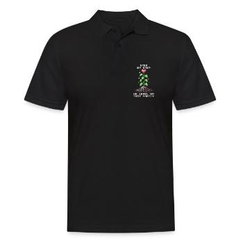 Schritt für Schritt: Level Up Familie | Patchwork - Männer Poloshirt - Schwarz - Vorne - Kai (181cm)