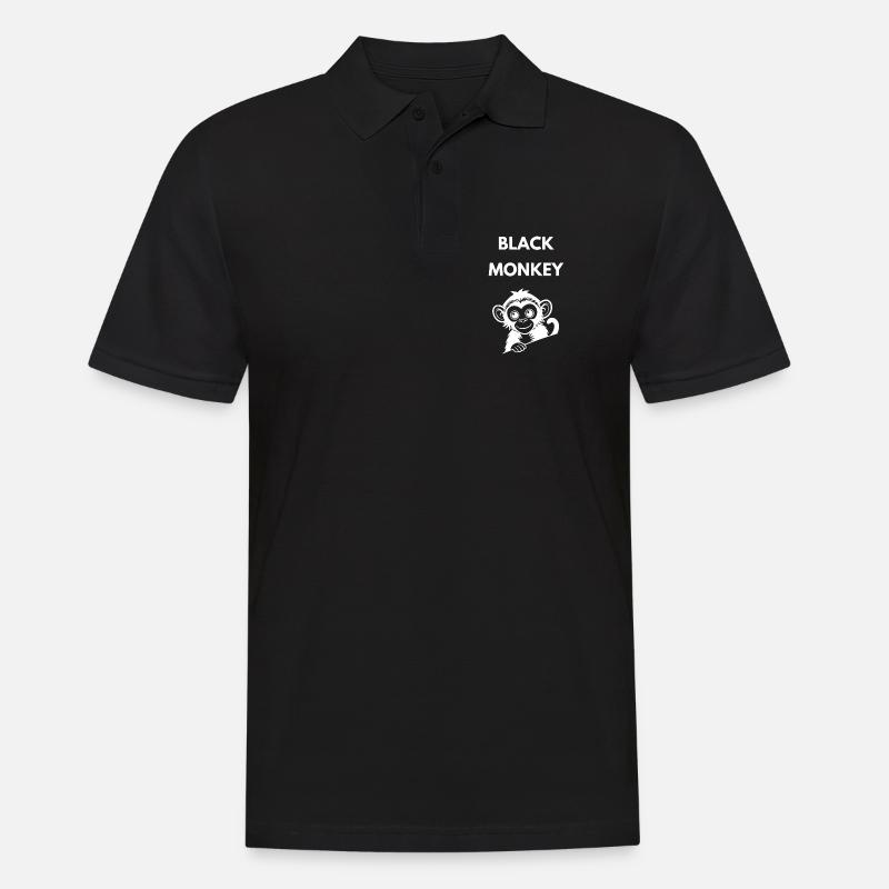 Schwarzer Affe - Männer Poloshirt - Schwarz