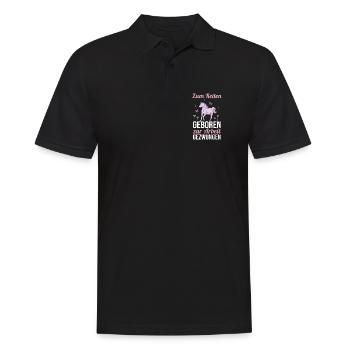 Reiten Pferdeliebhaber Reiterhof Pferde - Männer Poloshirt - Schwarz - Vorne - Kai (181cm)