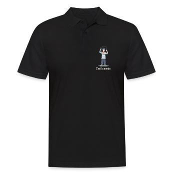 French Humor C’est La Merde Design - Männer Poloshirt - Schwarz - Vorne - Kai (181cm)