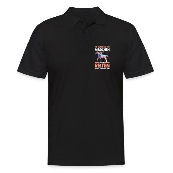 Reiten Pferdeliebhaber Reiterhof Pferde - Männer Poloshirt - Schwarz - Vorne - Kai (181cm)
