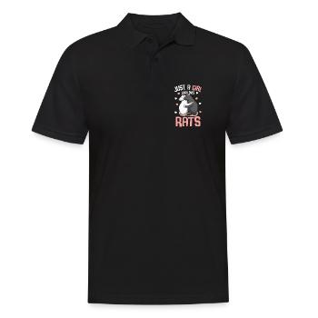 Rats Hug : Fille qui aime les rats - Polo Homme - noir - Devant - Kai (181cm)
