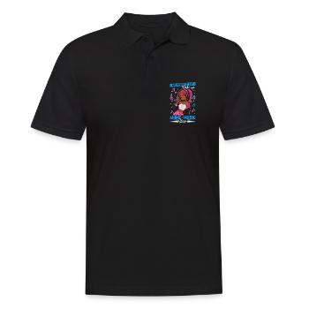 Anime and Music Chibi Black Girl - Men's Polo Shirt - black - Front - Kai (181cm)