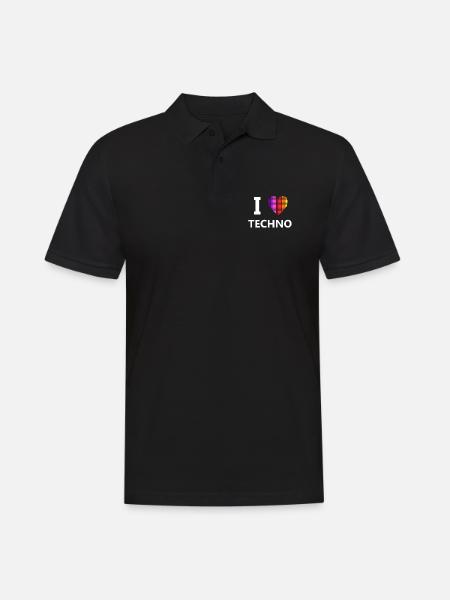 I Love Techno Schranzen Rave - Men's Polo Shirt - black